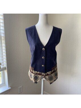 Vintage Delta Burke Collection Faux Suede Western Vest Women's Size 16 Ranch